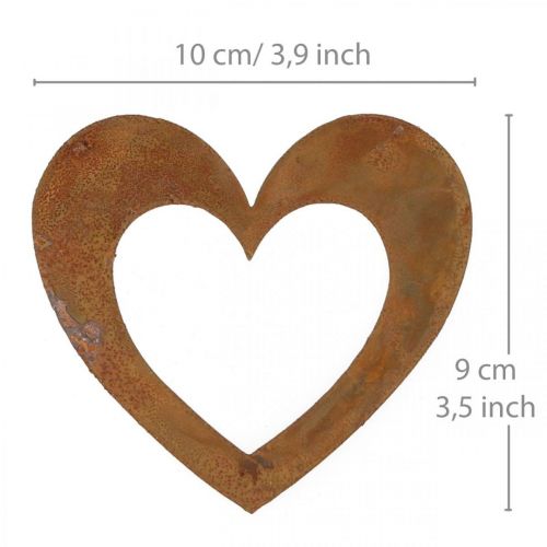 Herz Rost Gartendeko Metallherz 10cm 12St