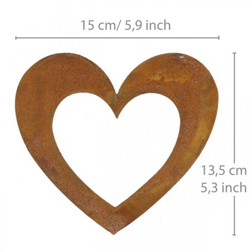 Herz Rost Deko-Herz Garten Metall 15cm 6St