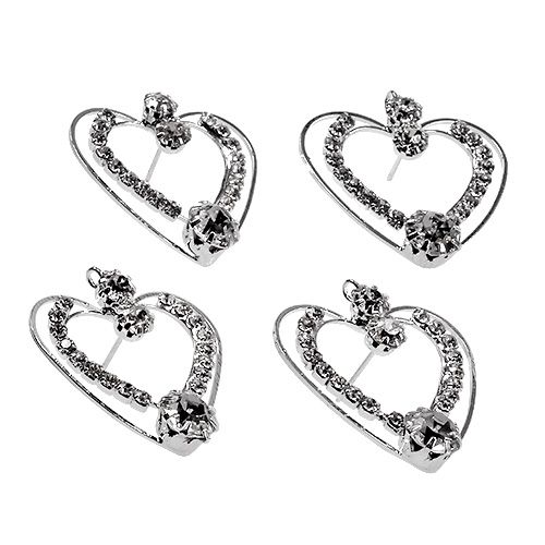 Metallherzen Silber 3cm 6St Metallherzen Silber 3cm 6St