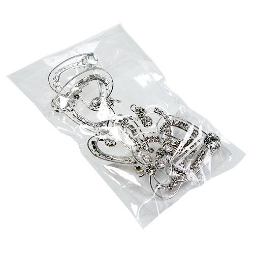 Metallherzen Silber 3cm 6St