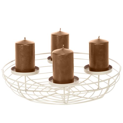 Kerzenhalter Adventskranz Metall rund 35 cm grau | Floristik21.de
