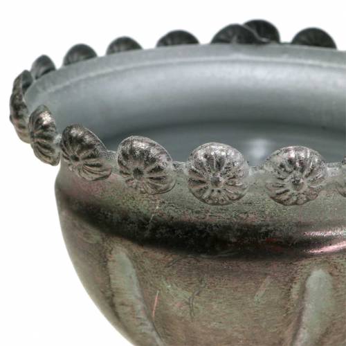 Deko-Pokal Metall Grau, Silber Ø13cm H14,5cm