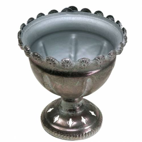 Deko-Pokal Metall Grau, Silber Ø13cm H14,5cm