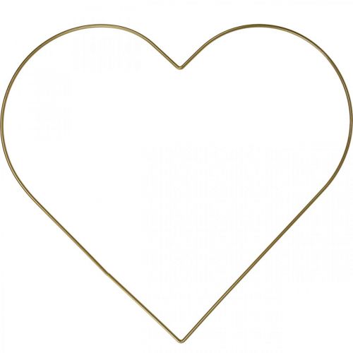 Floristik21 Metallring Herzform, Hängedeko Metall Deko Loop Gold 32,5cm 4 St