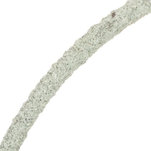 Deko-Ring aus Metall auf Holzsockel, 43 cm, graugrün | Floristik21.de