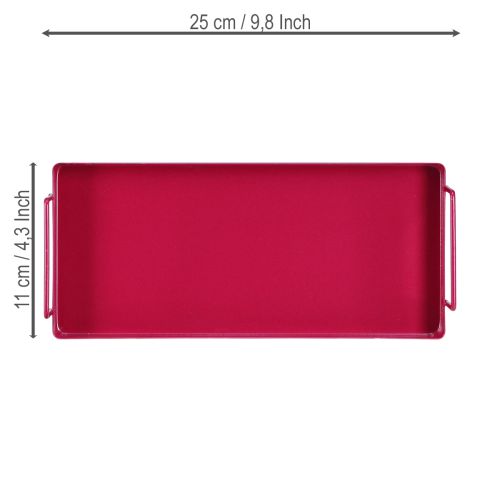 Artikel Elegantes rotes Tablett aus Metall 25 cm für Deko und Servieren mit praktischem Design