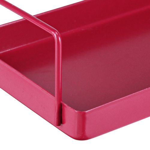 Artikel Elegantes rotes Tablett aus Metall 25 cm für Deko und Servieren mit praktischem Design
