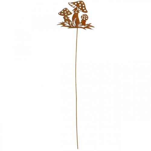 Herbststecker Fliegenpilze, Metalldeko, Blumenstecker Edelrost 39cm