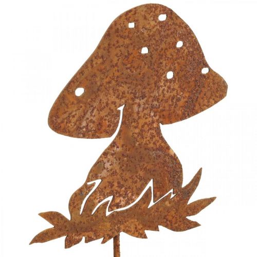 Metallstecker Fliegenpilz Herbstdeko Pilzdeko Edelrost 42cm