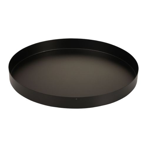 Floristik21 Metalltablett Deko Tablett Schwarz Rund Kerzentablett Ø25cm 2St