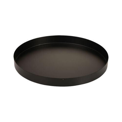 Floristik21 Metalltablett Rund Kerzentablett Schwarz Ø20cm H2,5cm 2St