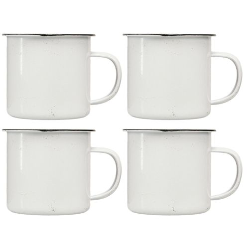 Artikel Stilvolle Metall Pflanztassen Weiß Schwarz 9cm - 4er Set
