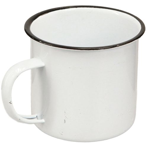 Artikel Stilvolle Metall Pflanztassen Weiß Schwarz 9cm - 4er Set