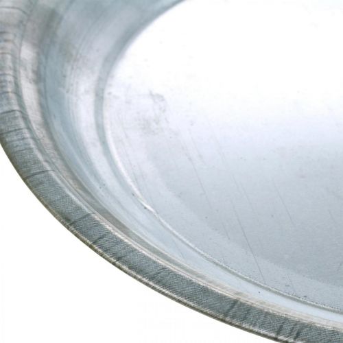Deko-Teller, Gesteckunterlage, Metallteller Silbern, Tischdeko Ø26cm