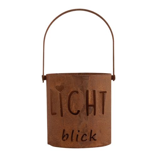 Floristik21 Laterne Metall Windlicht Edelrost Deko Lichtblick Ø10,5cm H22cm