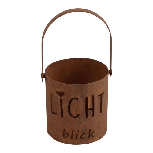 Floristik21 Laterne Metall Windlicht Edelrost Deko Lichtblick Ø10,5cm H22cm