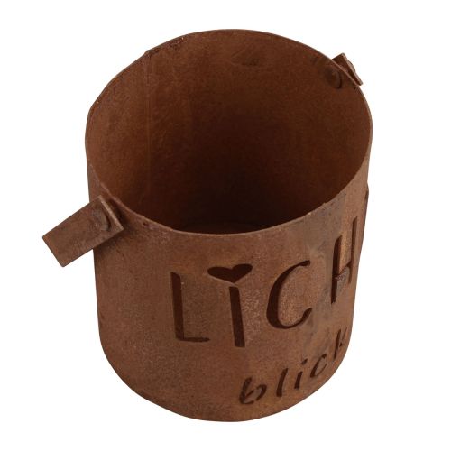Floristik21 Laterne Metall Windlicht Edelrost Deko Lichtblick Ø10,5cm H22cm