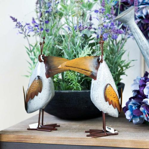 Floristik21 Metallvogel, Deko-Rabe, Deko aus Metall, Gartendeko 24,5cm