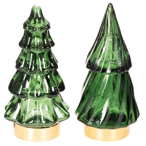 Glas-Tannenbaum mit LED, 13 cm, grün, 2er-Set, Innenbereich einkaufen | Floristik21.de