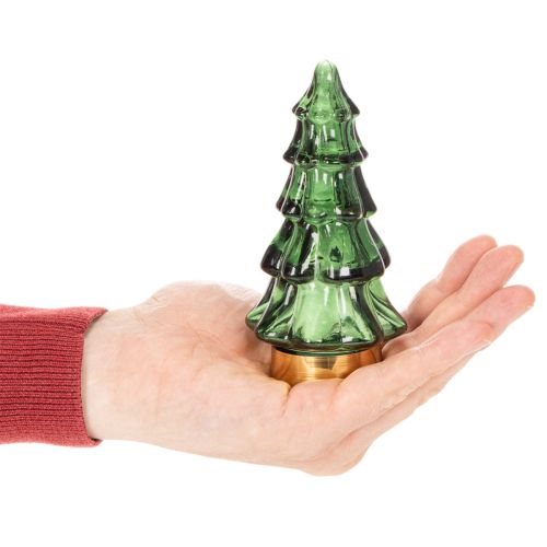 Glas-Tannenbaum mit LED, 13 cm, grün, 2er-Set, Innenbereich | Floristik21.de