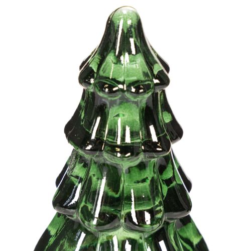 Glas-Tannenbaum mit LED, 13 cm, grün, 2er-Set, Innenbereich | Floristik21.de