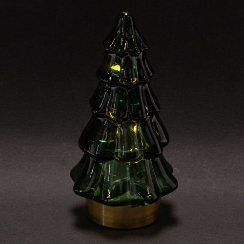 Glas-Tannenbaum mit LED, 13 cm, grün, 2er-Set, Innenbereich | Floristik21.de