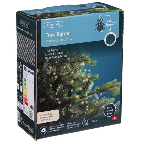 Artikel Micro LED Lichterkette 180cm – Weihnachtsdeko Timer IP44 Licht für Innen/Außen