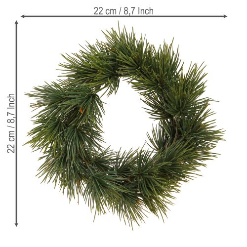 Floristik21 Üppiger Künstlicher Adventskranz Piniennadeln 22cm Dekoration Weihnachten