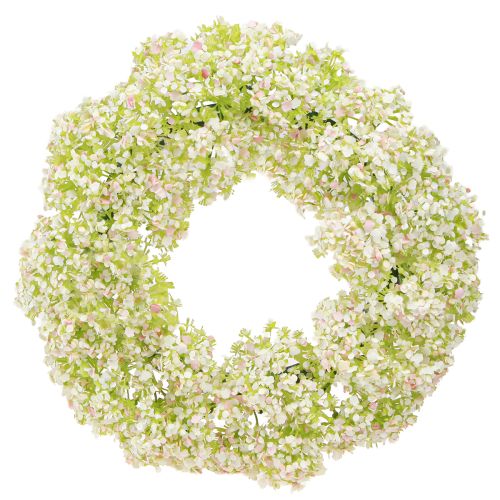 Artikel Blumenkranz Kunstblumen Weiß Rosa Grün Ø25cm Dekokranz Frühling