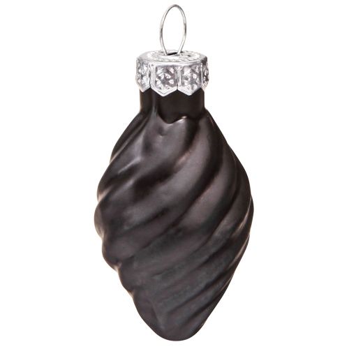 Artikel Mini Christbaumkugeln Glas Zwiebel Schwarz Ø3cm 9 St - Elegante Weihnachtsdeko