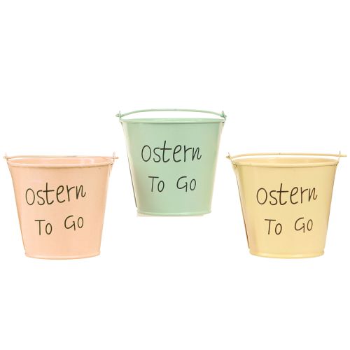 Artikel Mini Eimer Ostern Deko Orange Mint Gelb Vielseitig 8×7cm 6er Set