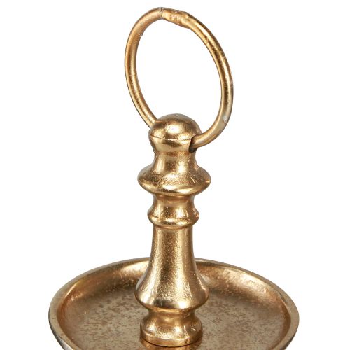 Floristik21 Mini Etagere Gold matt - Edle 2-stöckige Metall Tischdeko, H22cm