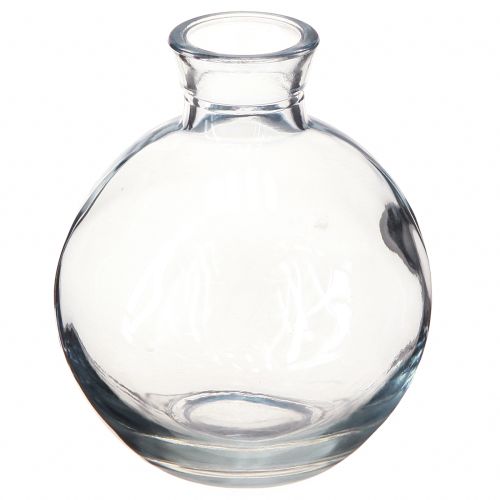 Mini Glas Vasen Blau Bauchig Ø7,5cm H9cm - 6er Set