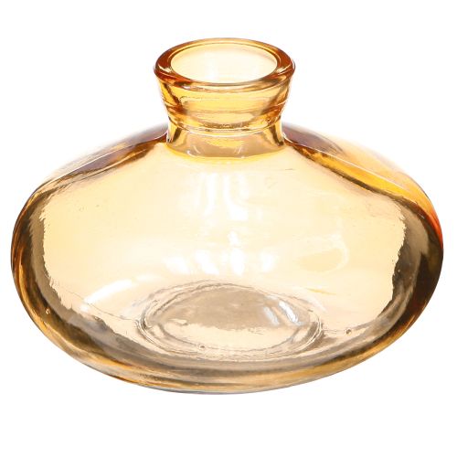 Mini Glasvasen Orange Bauchig Flach Ø9cm Dekoration