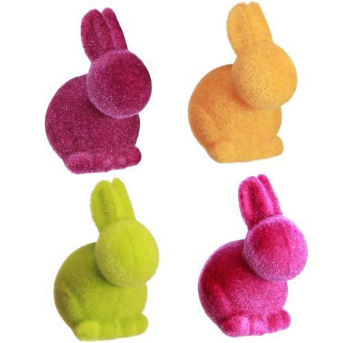 Artikel Mini Hasen Bunte Osterhasen beflockt Sortiert H6cm 12 St – 2. Wahl – Perfekte Osterdeko für Floristen