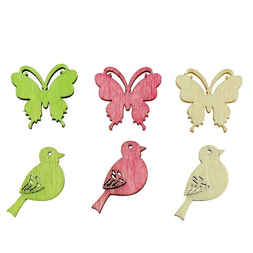 Mini-Holzstreu Deko 2cm pastell sort. 144St