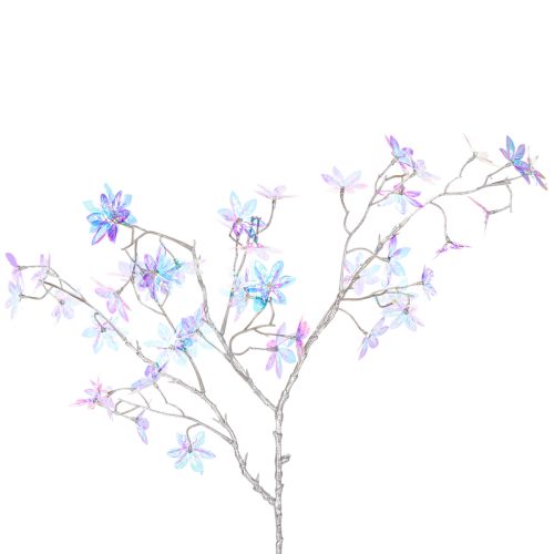 Künstlicher Blütenzweig mit irisierenden Blüten 80cm Kunststoff Innenbereich