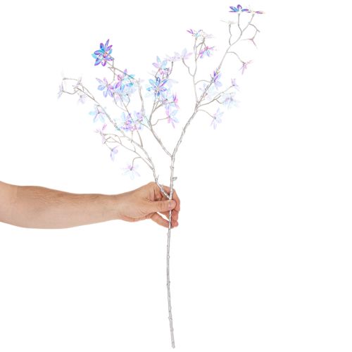 Künstlicher Blütenzweig mit irisierenden Blüten 80cm Kunststoff Innenbereich | Floristik21.de