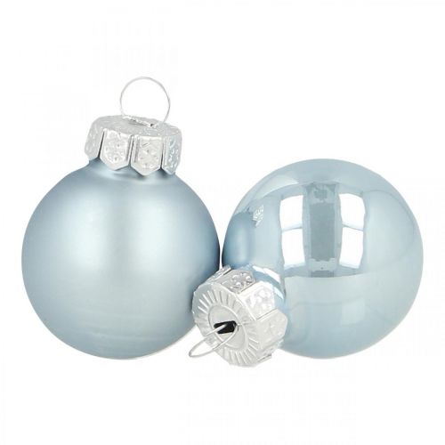 Floristik21 Mini Weihnachtskugel Glas Blau Glanz/Matt Ø2,5cm 24St