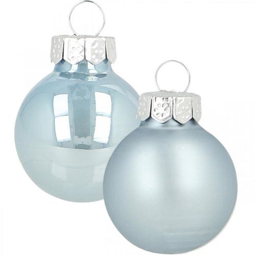 Floristik21 Mini Weihnachtskugel Glas Blau Glanz/Matt Ø2,5cm 22 St