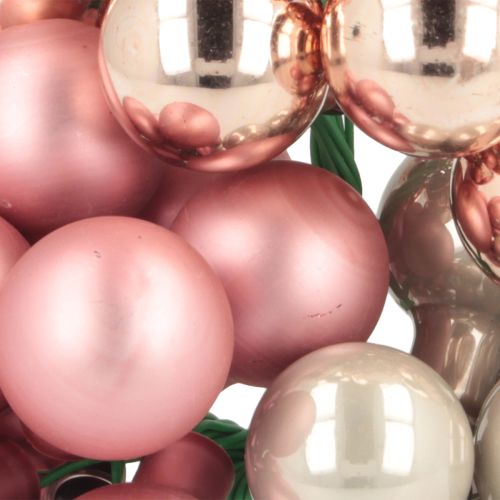 Artikel Mini Weihnachtskugel Glas Rosa Creme Ø20mm 140 Stück Deko-Spiegelbeeren B2B