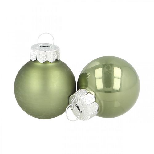 Mini Weihnachtskugeln Glas Grün Glanz/Matt Ø2,5cm 24St