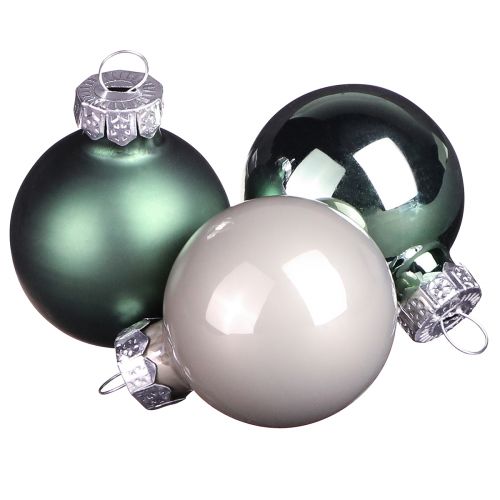 Mini Weihnachtskugeln Glas Grün Perlmuttgrau Ø3cm 22 St Weihnachtsschmuck einkaufen | Floristik21.de