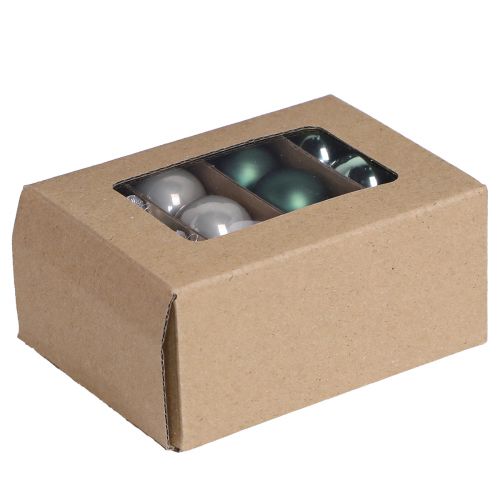 Mini Weihnachtskugeln Glas Grün Perlmuttgrau Ø3cm 22 St Weihnachtsschmuck | Floristik21.de