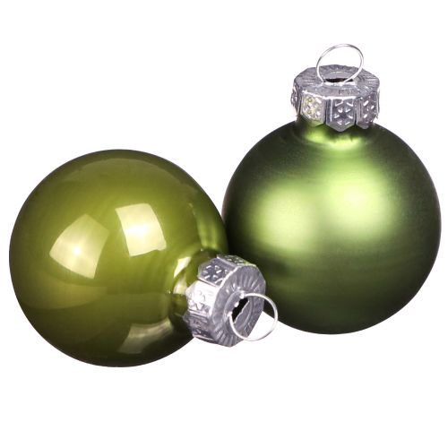 Floristik21 Mini Weihnachtskugeln Glas Hellgrün Mix Ø3cm 22 Stück - Vielseitiger Christbaumschmuck