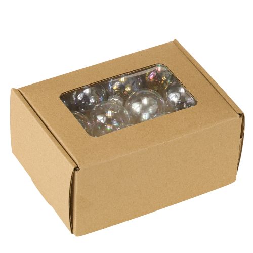 Floristik21 Mini Weihnachtskugeln aus Glas Irisierend Klar 3cm 22er Set