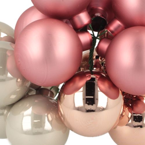 Artikel Mini Weihnachtskugeln Glas Rosa Grau Ø40mm 32 Stück Dekoration