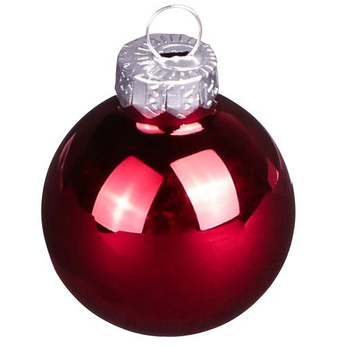 Artikel Mini Weihnachtskugeln Rot Glas Matt Glanz Ø3cm 22 Stück Set für Festliche Dekoration