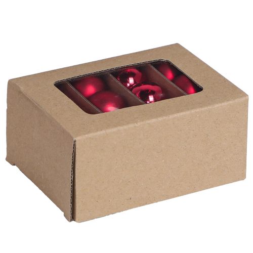 Artikel Mini Weihnachtskugeln Rot Glas Matt Glanz Ø3cm 22 Stück Set für Festliche Dekoration