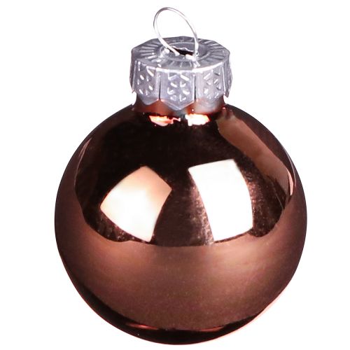 Artikel Mini Weihnachtskugeln Set Silber-Aprikot Ø3cm, Glas, 22er-Pack, Festlicher Baumschmuck